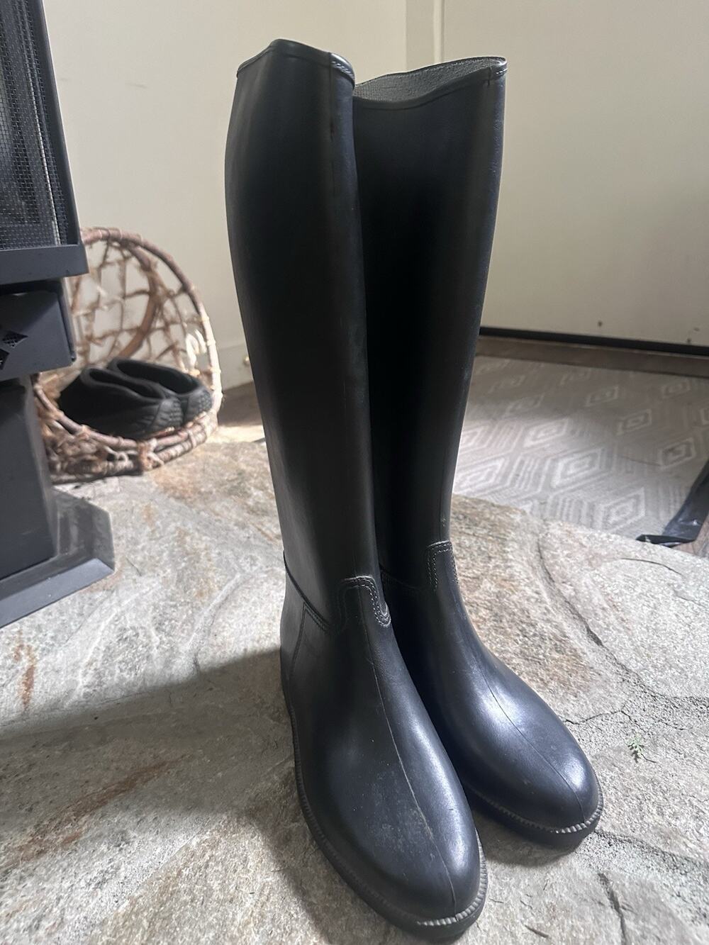 Winner Tall Rubber Equestrian Riding Boots Black Womens Size 9.5 (EU 40, UK 6.5)